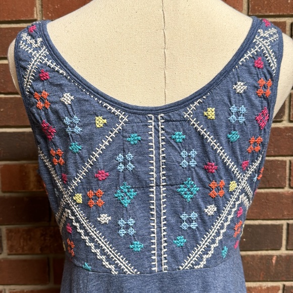 Johnny Was Blue Embroidered Dress - Picture 5 of 9